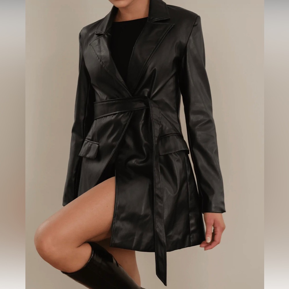 Charcoal Clothing Faux Leather Jacket